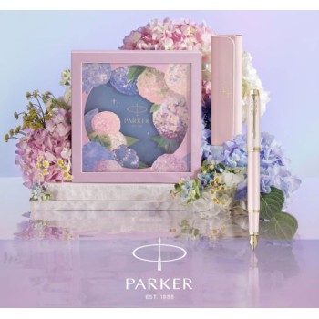 IM Pink Fantasy Gold Trim Fountain Pen + Hydrangea Floral Gift Box