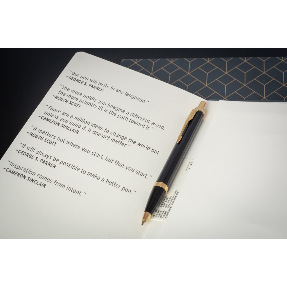 Набор Parker IM Black GT (шариковая ручка + блокнот)