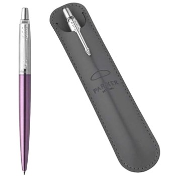 Набор: чехол + шариковая ручка Parker Jotter Core K63, Victoria Violet CT