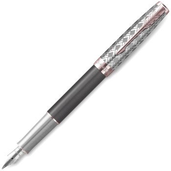 Ручка перьевая Parker Sonnet Premium F537, Metal Grey PGT (Перо F)