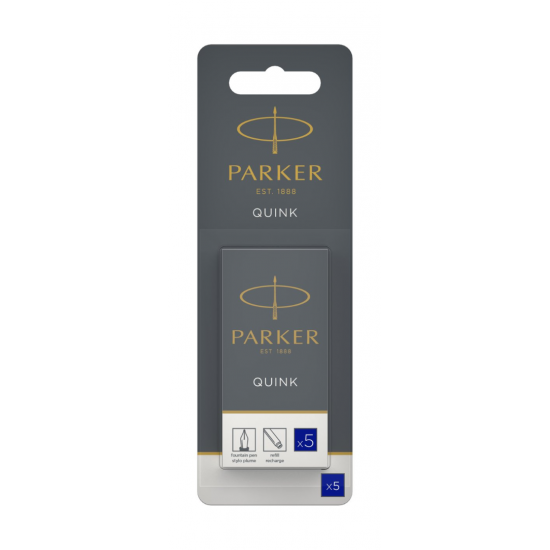 Картриджи стандартные с синими чернилами для перьевых ручек Parker, Cartridge Quink Z11 в блистере