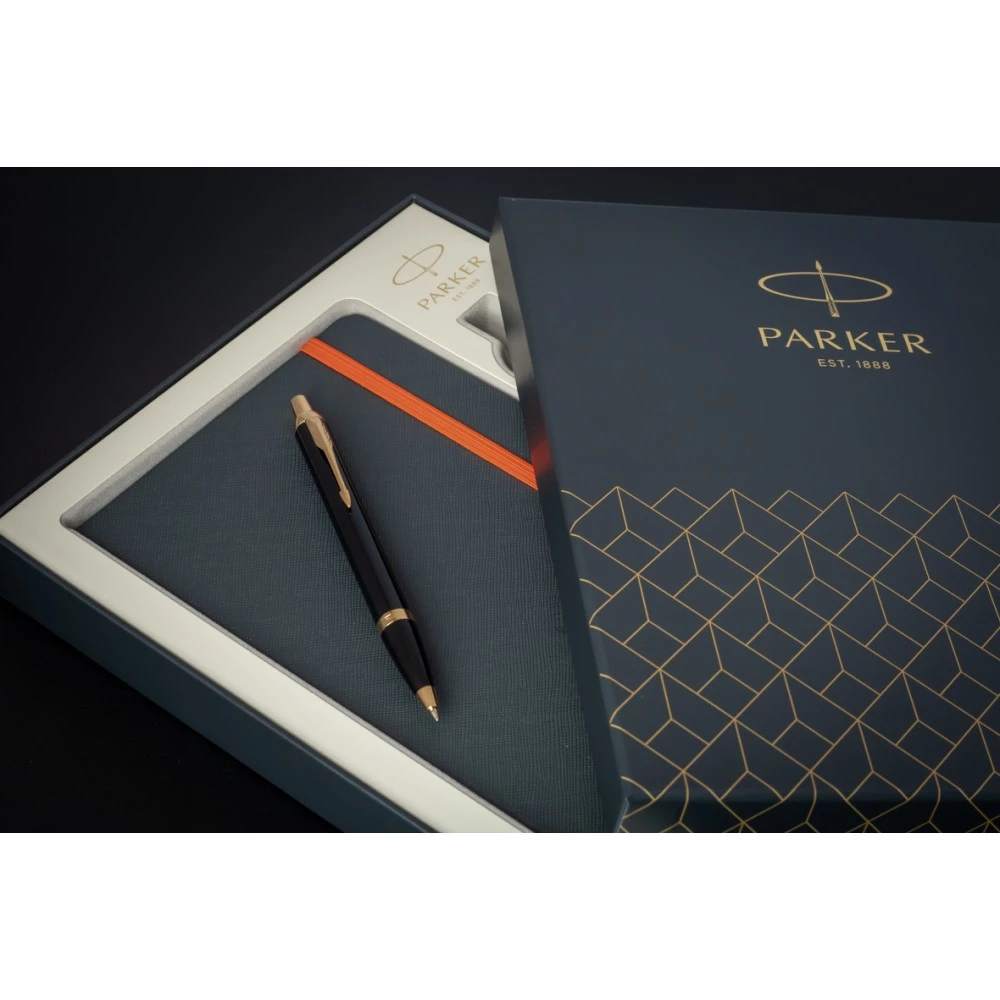 Набор Parker IM Black GT (шариковая ручка + блокнот)