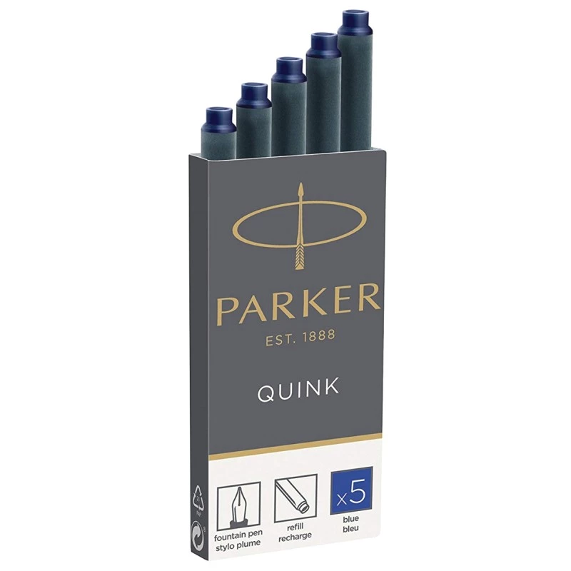 Картриджи стандартные с синими чернилами для перьевых ручек Parker, Cartridge Quink Z11