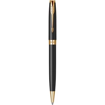 Подарочный набор: Шариковая ручка Parker Sonnet Core K528, Matte Black GT +  Ежедневник Premium, Black GS